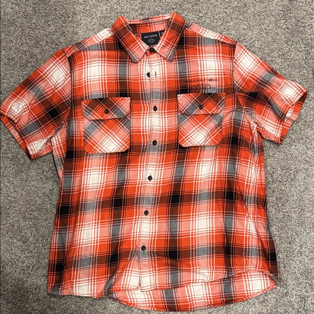 Harley Davidson Plaid Button-Down Shirt